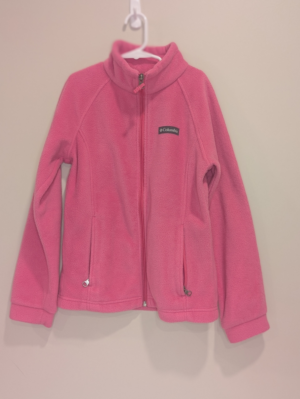 Columbia Youth Girls Pink Full Zip Fleece Jacket Coat Size Medium (10/12)